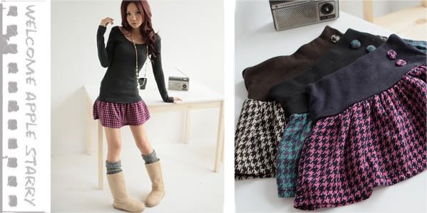 #9 Buttoned Checkered Skirt