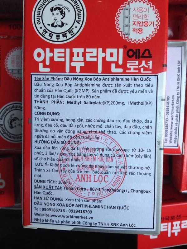 Dầu Nóng Antiphlamine + Dầu Lạnh Glucosamine Hàn Quốc. 0909186733. worldmarket.vn - 1