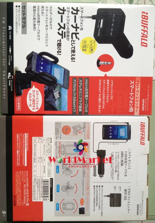 Sạc Xe Hơi Và Đế Của Buffalo Bsfm18bk Hàng Nhật Chính Hãng Full Box 100%. Rất Độc.