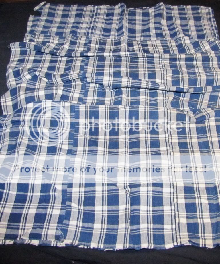 Vintage Japanese Cotton Hand Sewn Indigo Plaid Futon Cover Top  